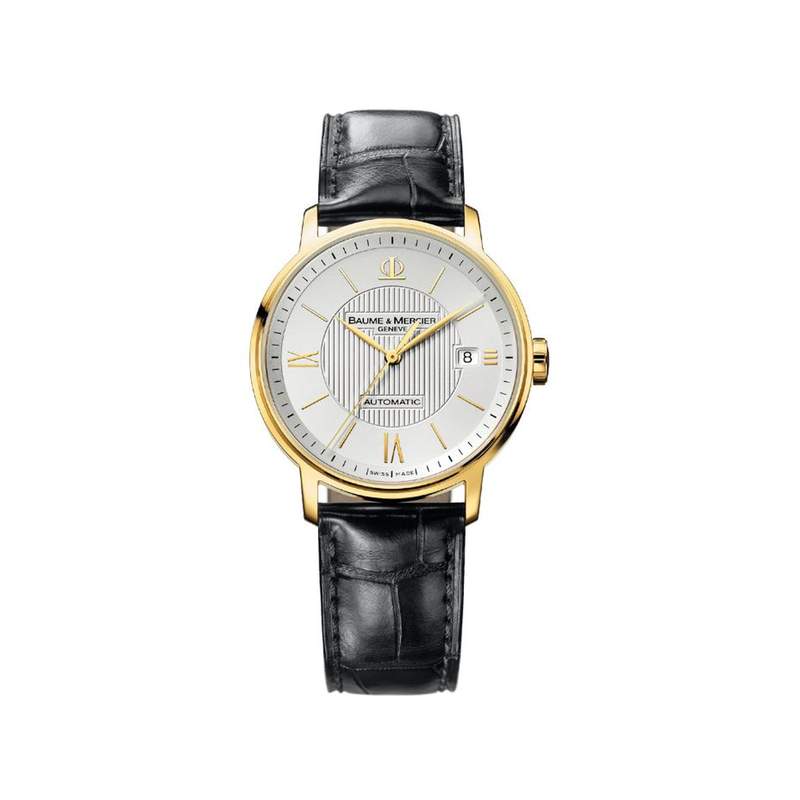 Montre Baume & Mercier homme or bracelet cuir - vue 1