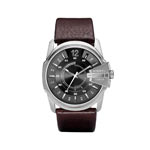 Diesel-herenhorloge van staal met leren band - afbeelding 1