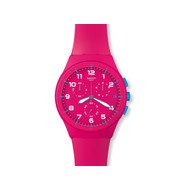 Montre Swatch femme chrono brac caoutchou rose