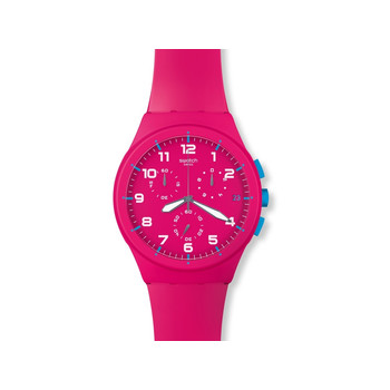 Montre Swatch femme chrono brac caoutchou rose