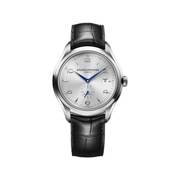 Watch Baume & Mercier Clifton man automatic steel black leather strap