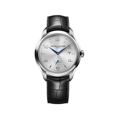 Montre Baume & Mercier Clifton homme automatique acier bracelet cuir noir