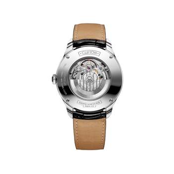 Watch Baume & Mercier Clifton man automatic steel black leather strap