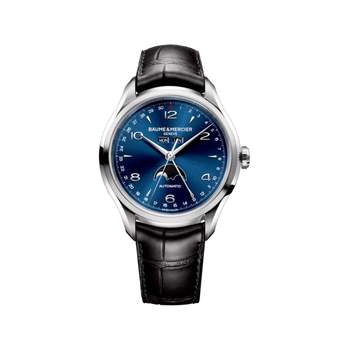 Watch baume et Mercier Clifton man steel automatic black leather strap