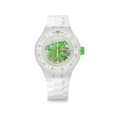 Montre Swatch mixte bracelet caoutchouc blanc - Femme, homme - modèle  SUUK100 | MATY
