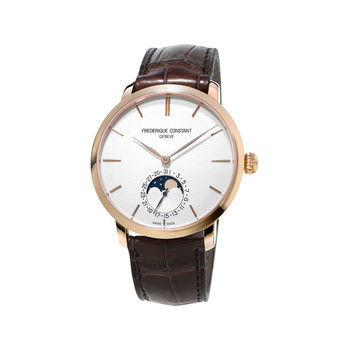 Montre Frederique Constant homme acier doré cuir