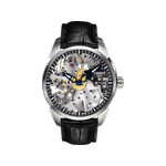 Montre Tissot homme mécanique squelette acier cuir - vue 1
