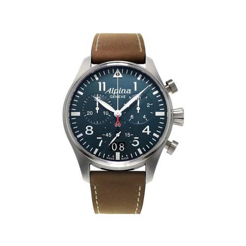 Montre Alpina Startimer chrono acier cuir