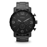 Montre Fossil homme chronographe acier noir - vue 1