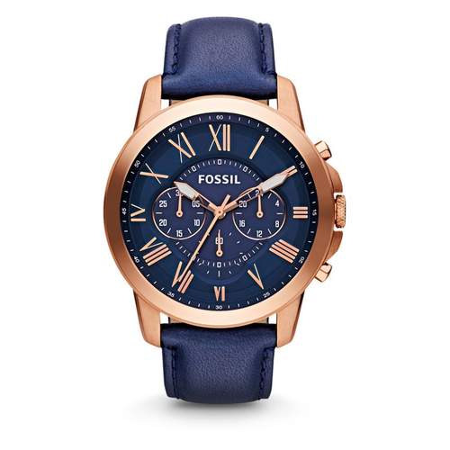 Montre Fossil homme chronographe acier doré rose