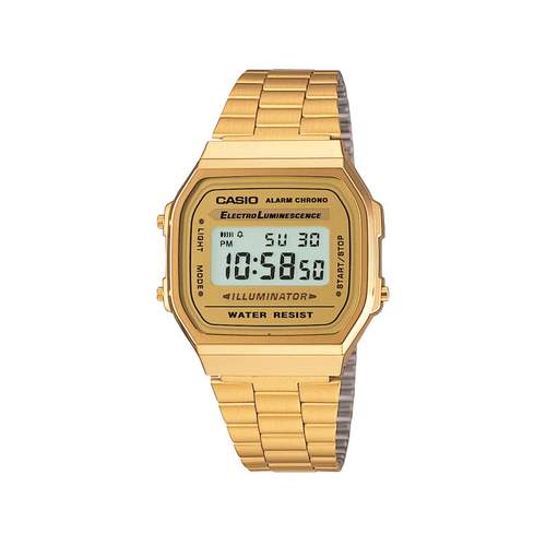 Casio Vintage mixed steel gold watch