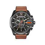 Montre Diesel homme chronographe acier noir cuir - vue 1