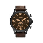 Montre Fossil homme chronographe acier noir - vue 1