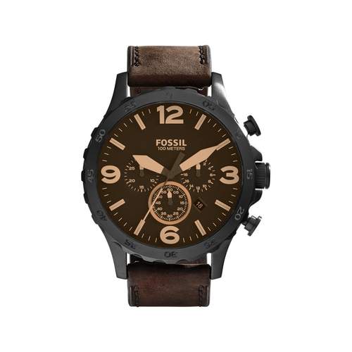 Fossil men's black steel chronograph watch