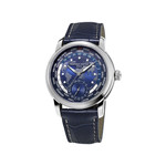 Montre Frederique Constant homme acier cuir bleu - vue 1