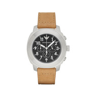 Montre Emporio Armani homme chrono acier cuir