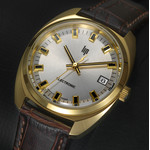 Montre LIP Général de Gaulle acier bracelet cuir - vue D1