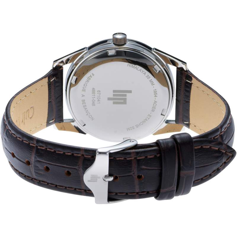 Montre Lip Himalaya homme acier bracelet cuir - vue 3