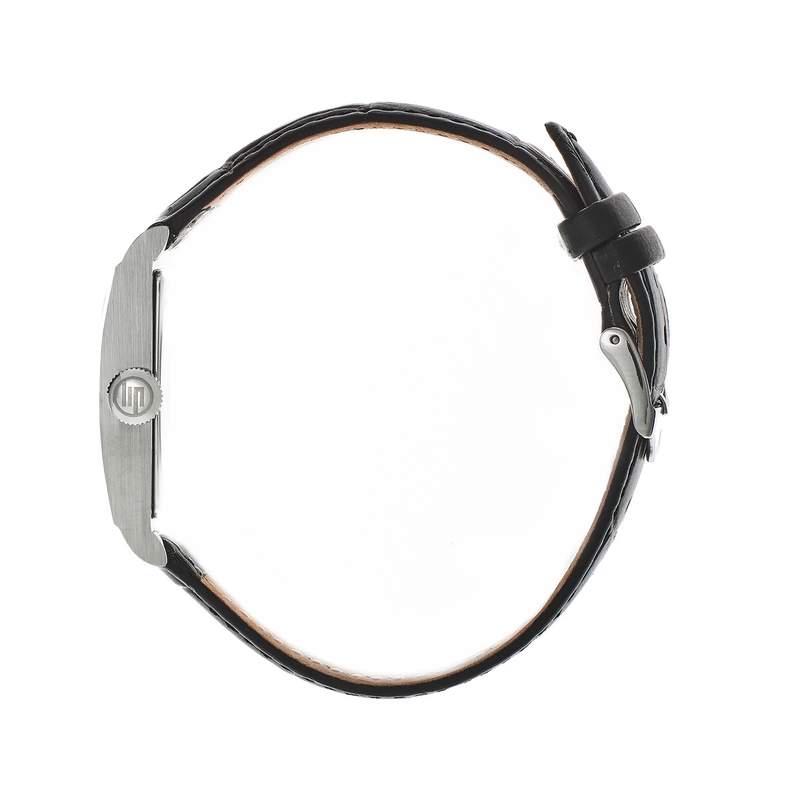 Montre Lip homme acier bracelet cuir - vue 2