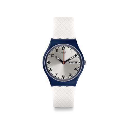 Swatch-horloge voor dames en heren van wit rubber
