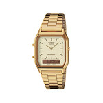 Montre Casio Vintage homme chronographe résine acier doré jaune - vue 1
