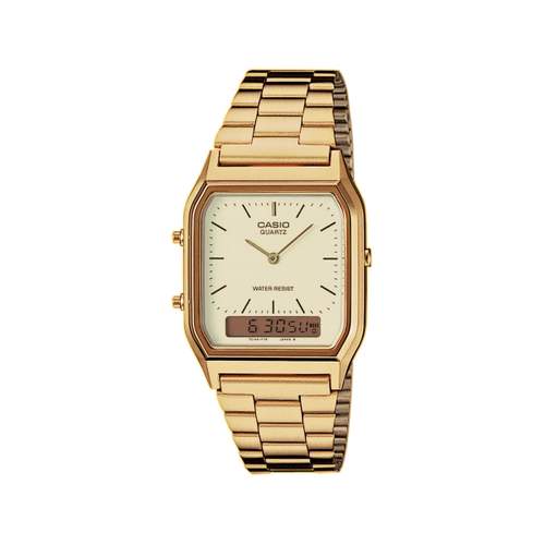 Montre Casio Vintage homme chronographe résine acier doré jaune