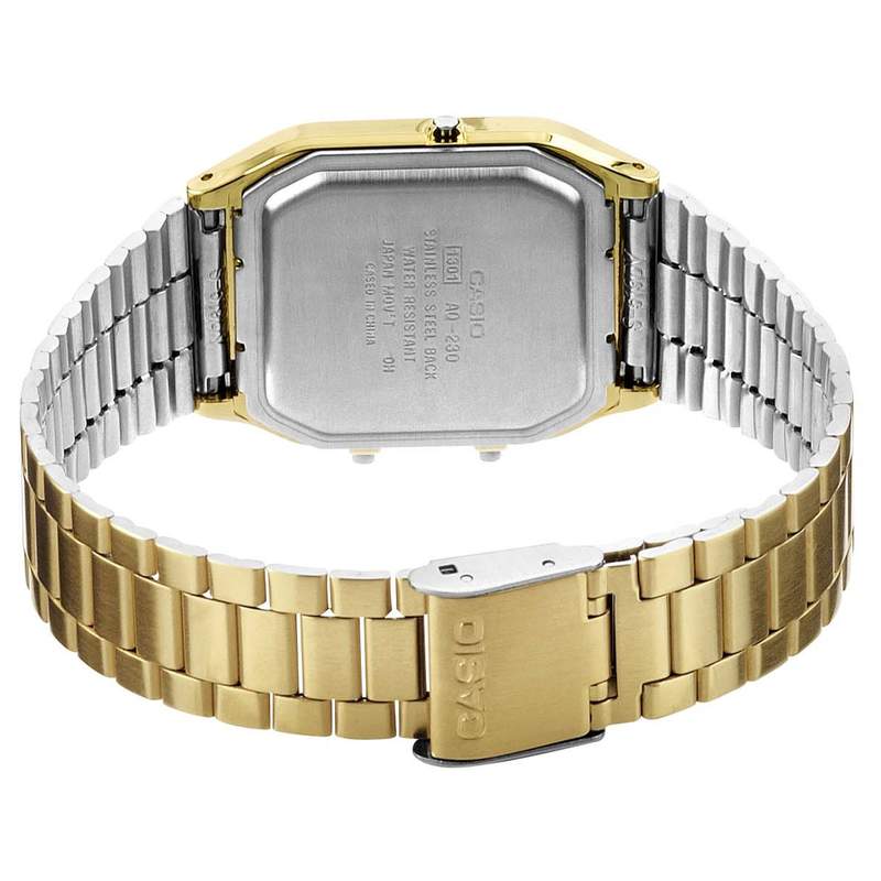 Montre Casio Vintage homme chronographe résine acier doré jaune - vue 3