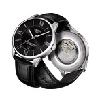 Montre Tissot homme automatique acier cuir noir - vue D2
