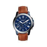 Montre Fossil homme chronographe bracelet cuir - vue 1