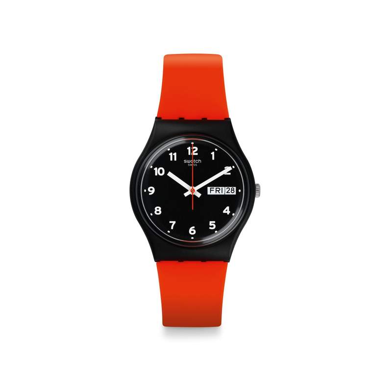 Montre Swatch mixte caoutchouc orange - vue 1