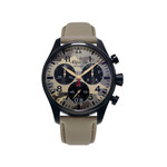 Montre Alpina homme acier noir bracelet cuir - vue 1