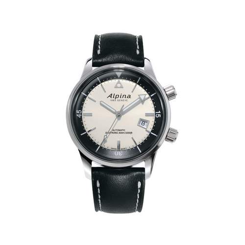 Montre Alpina homme acier bracelet cuir