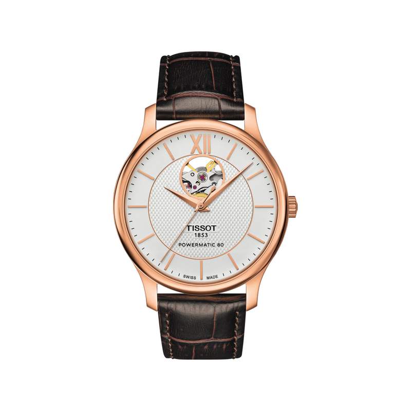 Montre Tissot homme automatique acier rose - vue 1