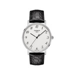 Montre Tissot homme acier cuir noir - vue 1