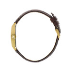 Montre LIP CHURCHILL T18 femme cadran doré bracelet cuir marron - vue 2