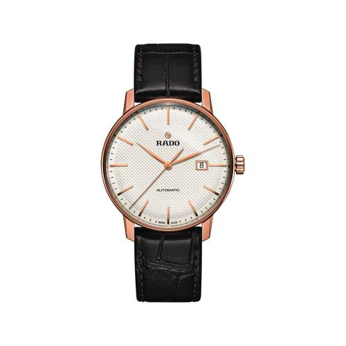 Montre RADO Coupole Classic homme automatique acier PVD rose bracelet cuir marron