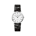 Montre Logines homme acier bracelet cuir - vue 1