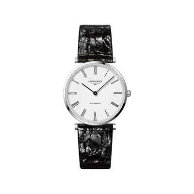 Montre Logines homme acier bracelet cuir