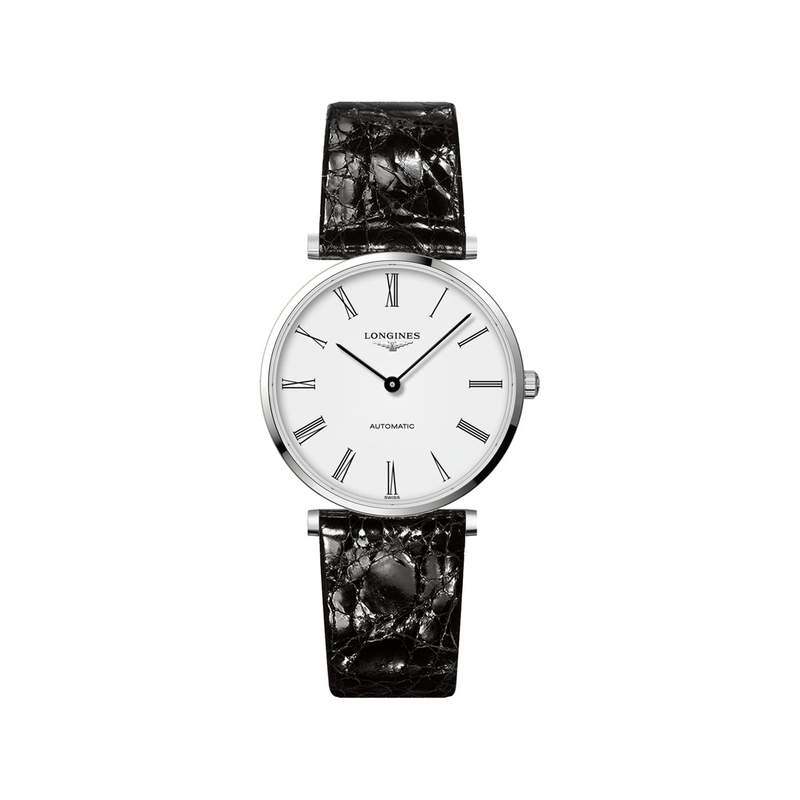 Montre Logines homme acier bracelet cuir - vue 1