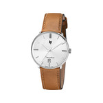 Montre LIP Dauphine homme acier bracelet cuir marron - vue 1