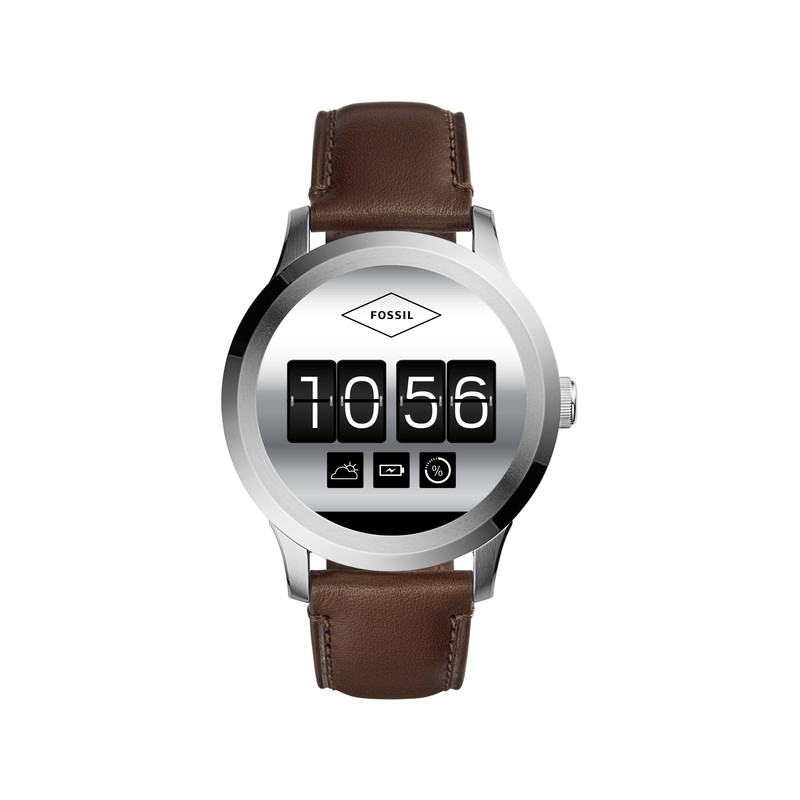 Connectée Homme Marron Fossil Montre Cuir AR54jL3