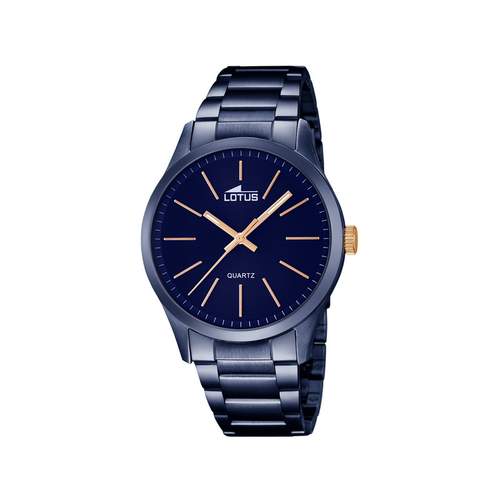montre Lotus homme acier bleu