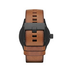 Montre Diesel homme acier noir cuir marron - vue 2