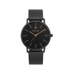 Montre Pierre Lannier homme acier noir milanais - vue 1