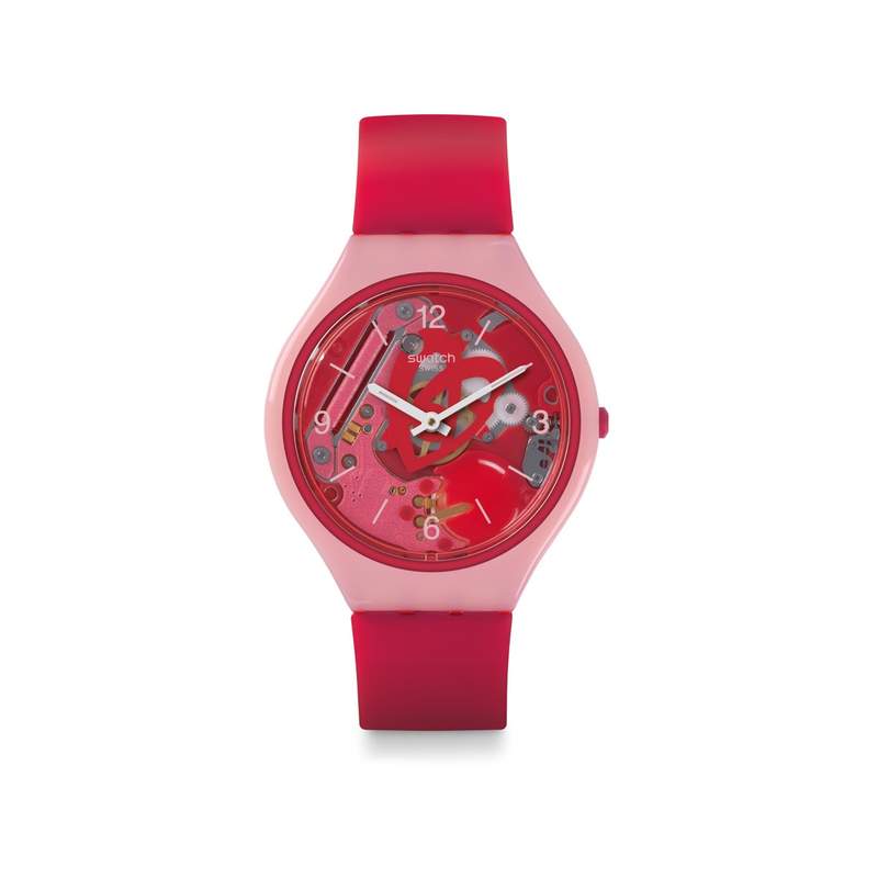 Montre Swatch mixte plastique silicone rose - vue 1