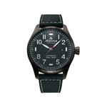 Montre Alpina homme automatique acier cuir noir - vue 1