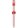 Montre Swatch mixte plastique silicone rouge blanc - vue VD1