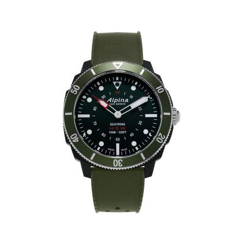 Montre Alpina homme caoutchouc kaki