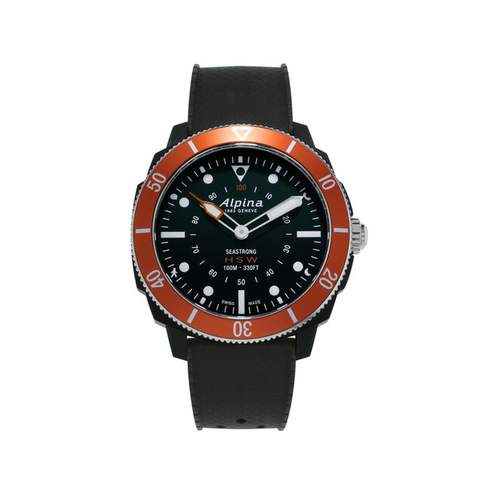 Montre Alpina homme caoutchouc noir
