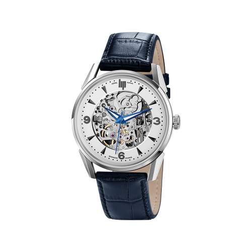 Montre Lip mixte acier cuir bleu